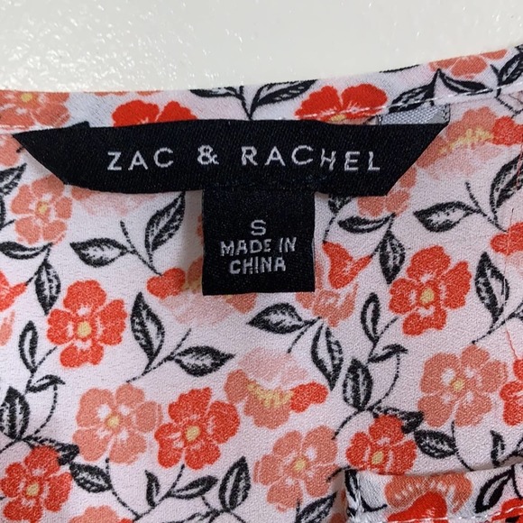 ZAC & RACHEL WOMEN’S FLORAL MULTICOLORS SLEEVES TOP SIZE S ROUND NECK BLOUSE - Picture 5 of 8